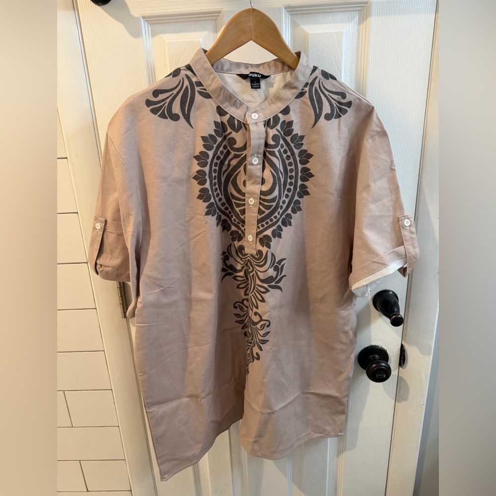 ALOHAS Beige and Black Patterned Shirt